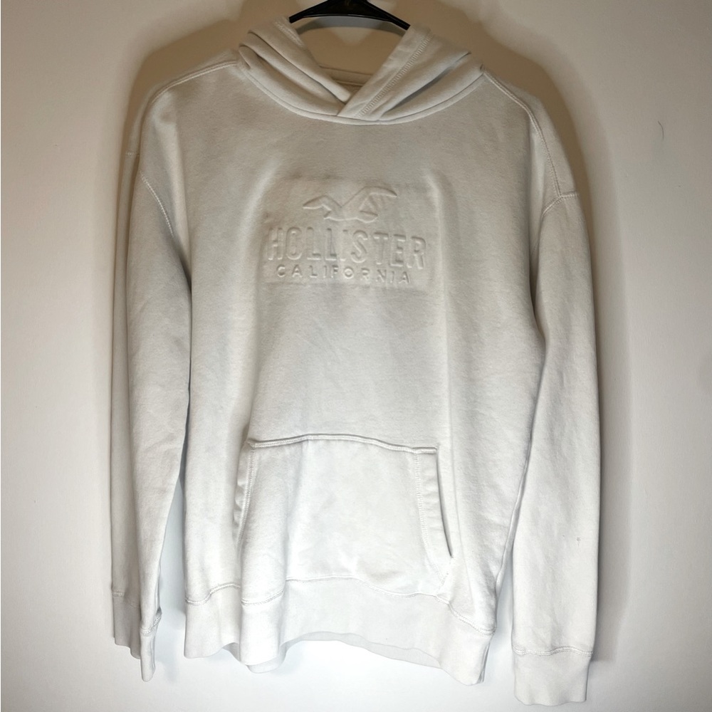 White Hollister Hoodie Mens Size Small